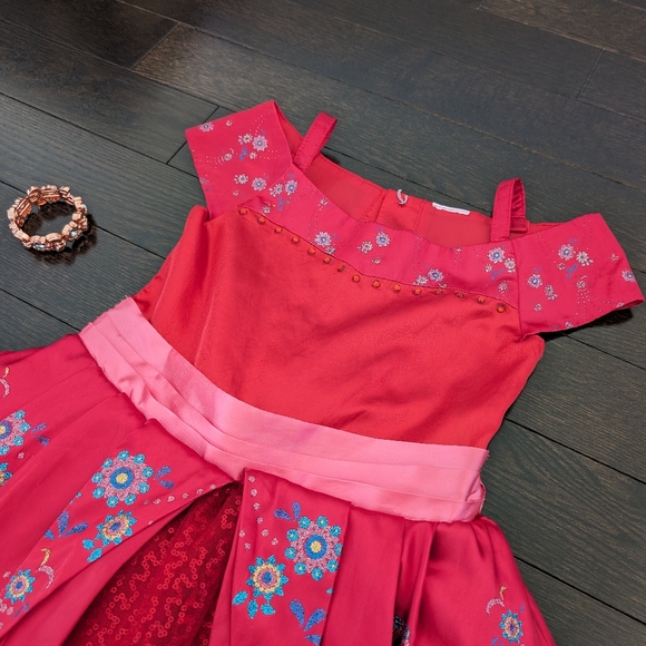 sz:5/6 Elena of Avalor girls Disney Princess dress/costume & bangle/bracelet - Picture 2 of 13
